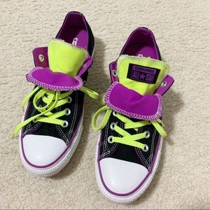 Converse Black and Neon Green Sneakers
